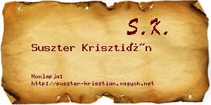 Suszter Krisztián névjegykártya
